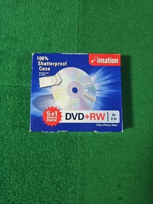 Imation 5 + 1 Bonus Pack DVD+RW Blank Discs / 4 X 2 Hr / Video Photos / New