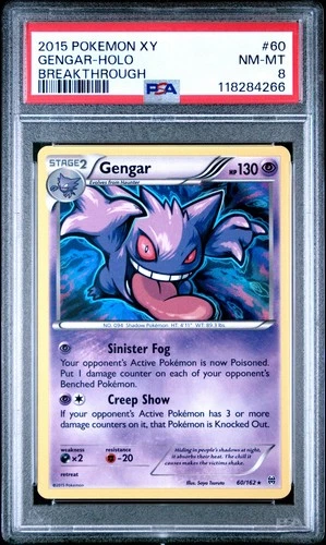 2015 POKEMON XY BREAKTHROUGH GENGAR #60 HOLO PSA 8 NM #118284266