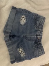 KIDS jumping beans Girl Blue Jean Shorts Size 5 Adjustable Waist 