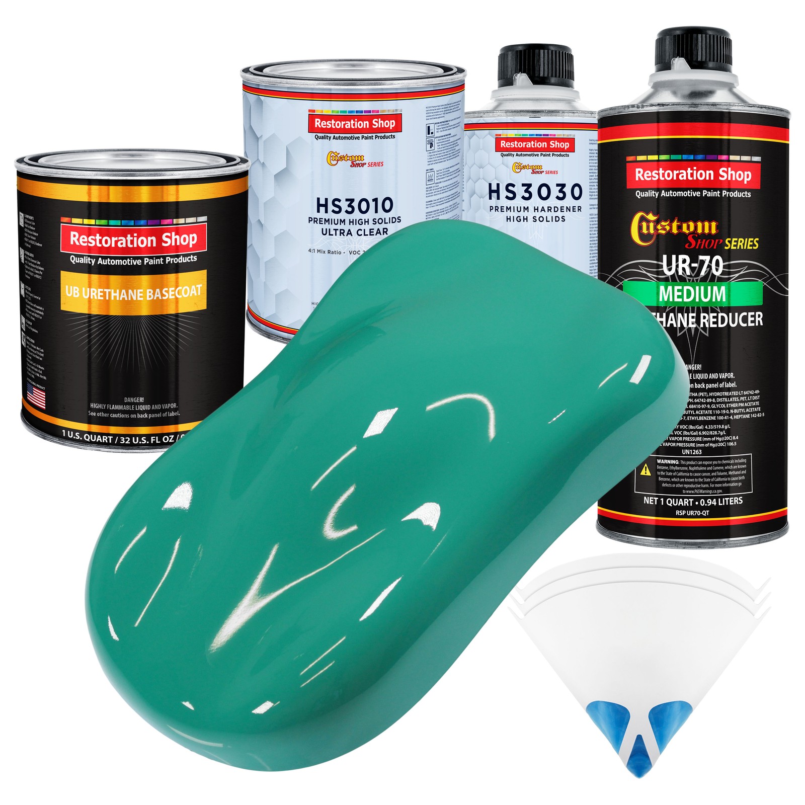 Tropical Turquoise Premium Urethane Basecoat Clearcoat Auto Paint Kit