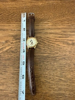 Disney Time Works Mickey Mouse Watch - Gold Tone - WORKING BATTERY