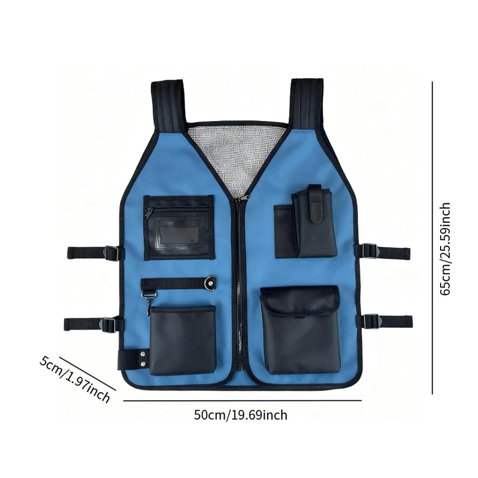 Electrician Tool Vest Waterproof for Worksite Carpenter Repair Woodworking - Image 2 of 4