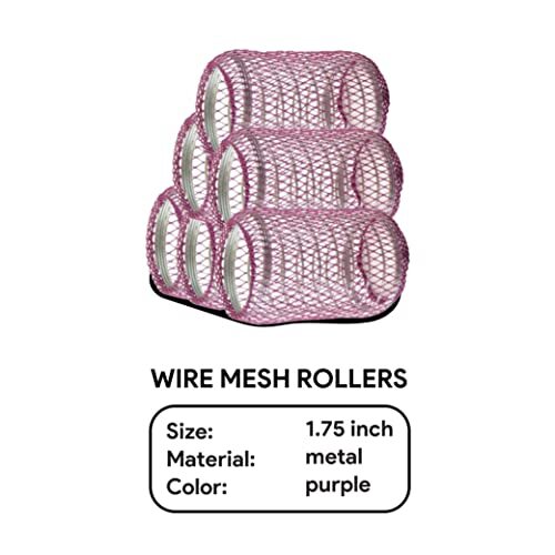 1-3/4" Jumbo Wire Mesh Hair Rollers - 6 Pcs - Picture 3 of 6