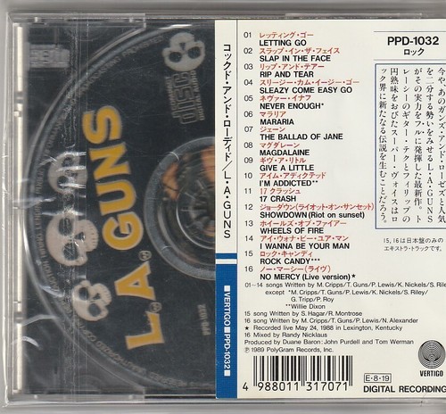 L.A. Guns – Cocked & Loaded Japan CD w/Large back obi / Picture Disc PPD-1032 - Picture 2 of 2