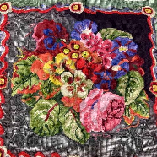 RARE Vintage Retired Kaffe Fassett Ehrman Ribbon Nosegay Semi- completed KIT - Picture 2 of 7