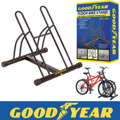 Goodyear Floor Mounted Bike Stand Cycle Bicycle Rack Mount Holder