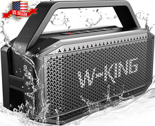 W-KING Bluetooth Speaker- 100W Peak 60W RMS Deep Bass, IPX6 Portable Black
