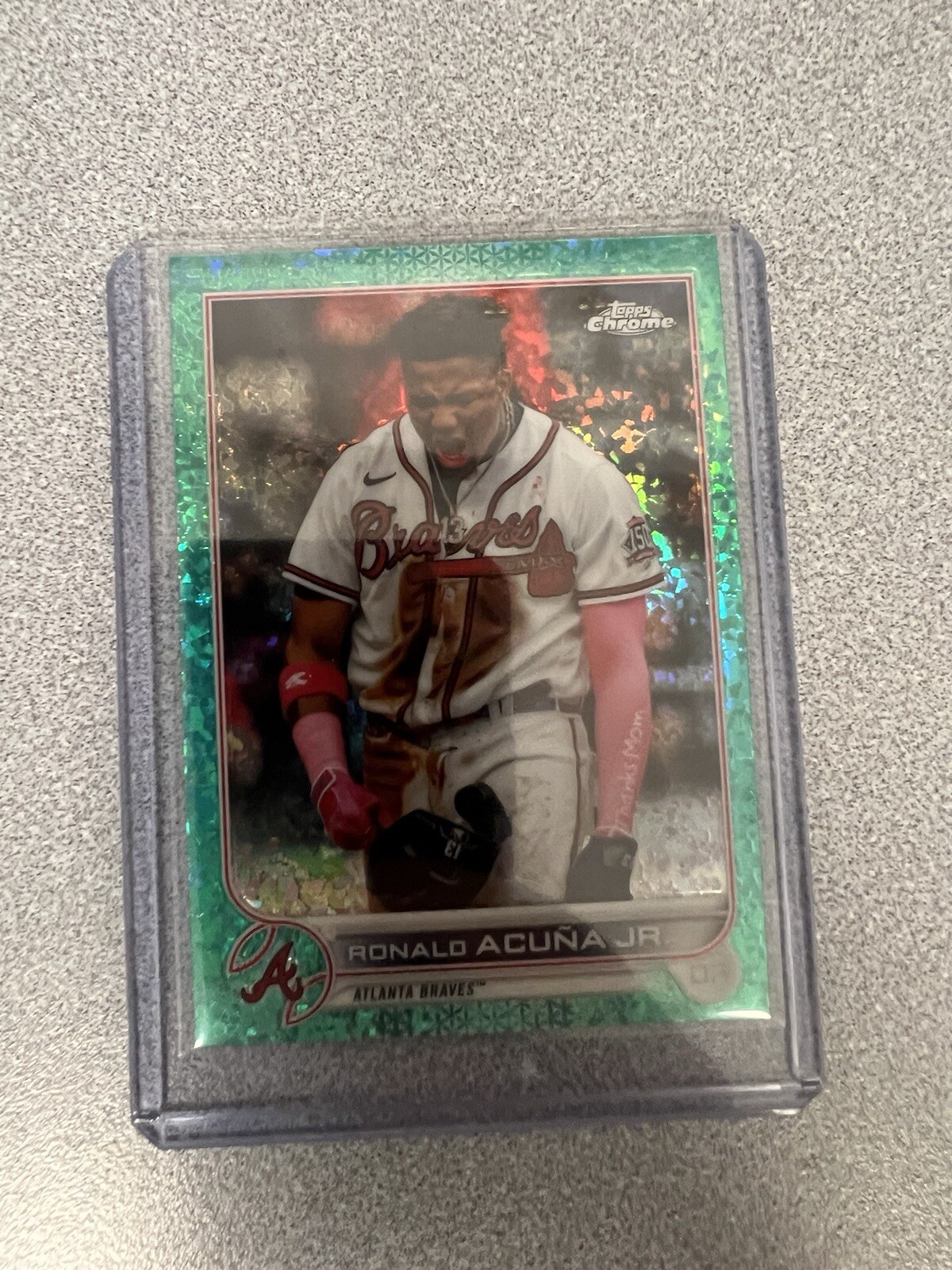 2022 Topps Chrome Aqua Diamond Refractor /199 Ronald Acuna Jr Acuña #165