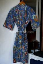Indian Vintage 100 Cotton Long Kimono Robe Beach Maxi Kaftan One Size Kimono