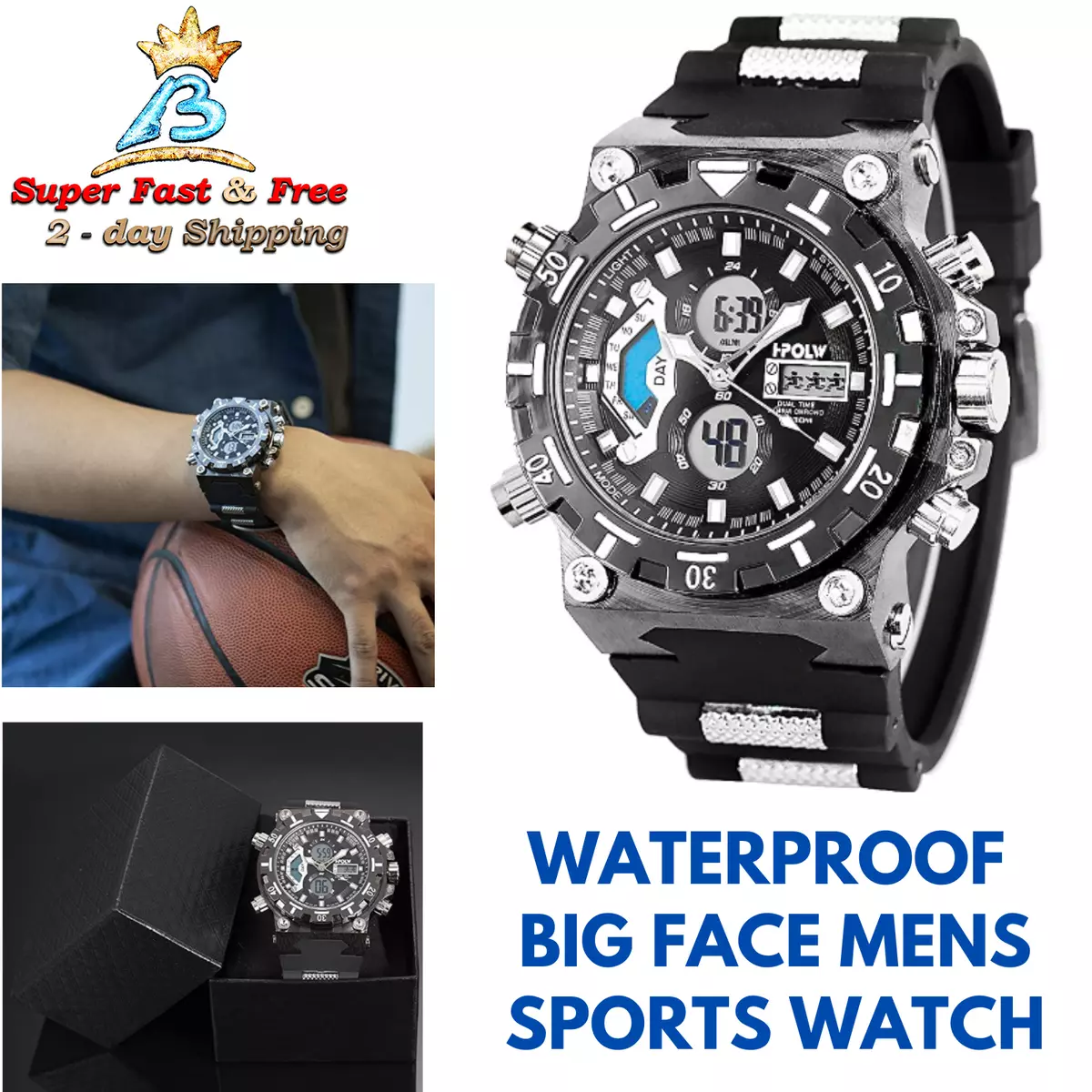 Relojes Deportivos Militares Para Hombre Sport Watch Digital Wrist  Stopwatch Men