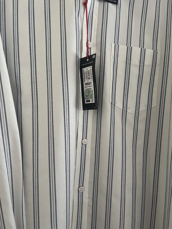 BNWT Marks And Spencer Stripe Cotton Stretch Shirt Size XL  50” - Image 3 of 4