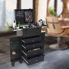 Professional Makeup Case Organizer Travel Case Rolling Makeup Cosmetics Case