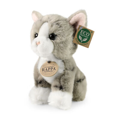 Katze grau sitzend H= 20 cm Plüschtier Stofftier Katze Kuscheltier Plüsch