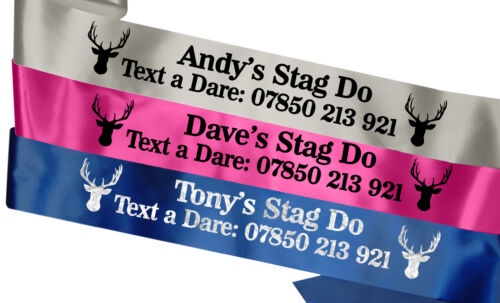 Personalised Text a Dare Sash Stag Do Funny Groom to Be Joke Gift Wedding Sash - Picture 1 of 9