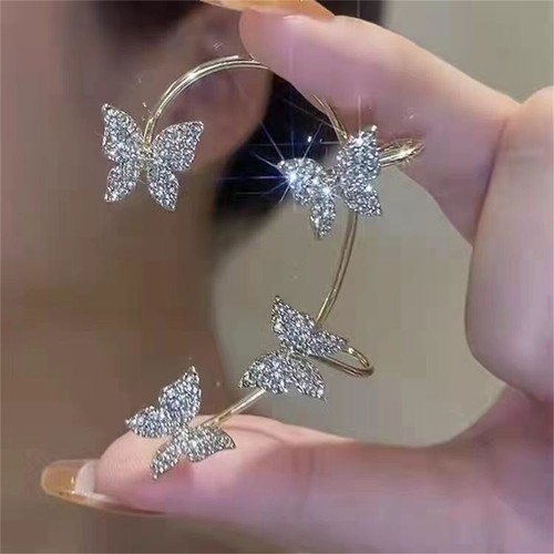 Schmetterling Blatt Ohr Manschettenclip Non Piercing Halstuch Ohrringe Schmuck - Picture 10 of 28