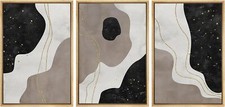 Wall26 Geometric Wall Art Colorful Boho Abstract Framed Canvas Print Set of 3