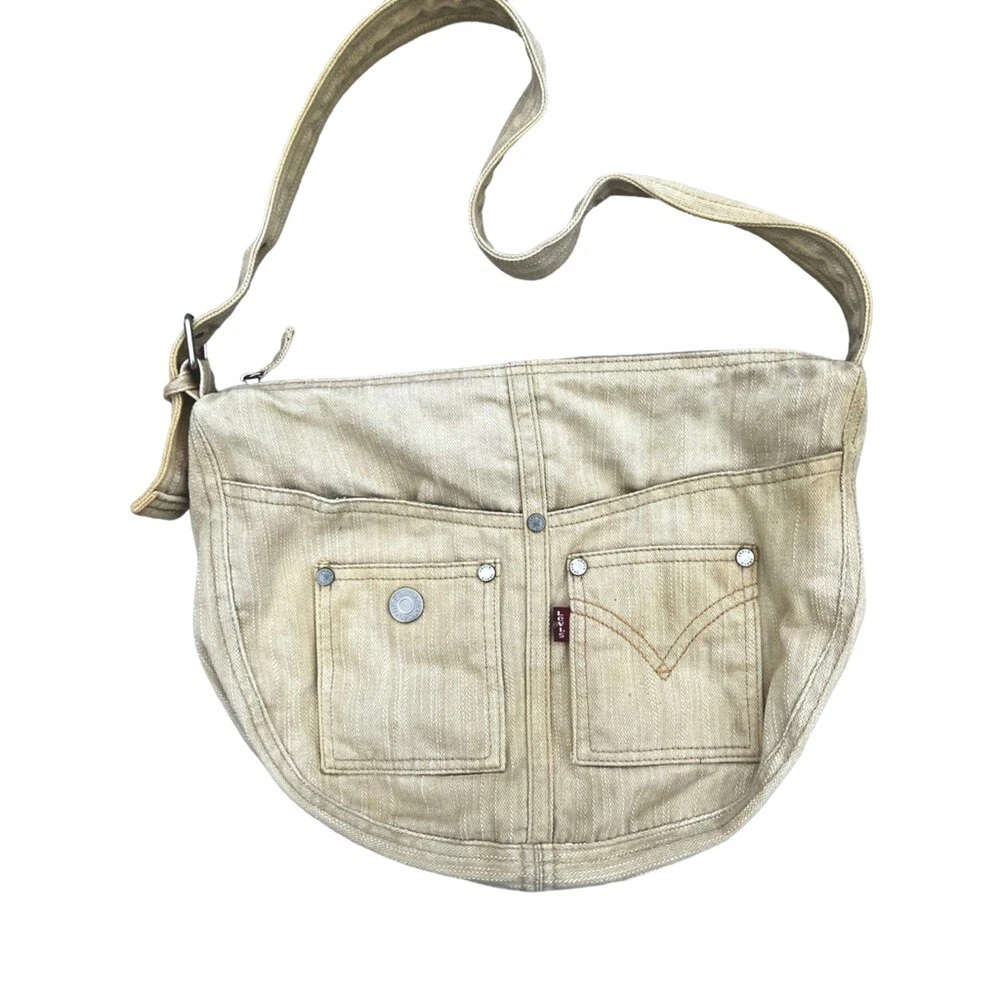Levi's Borsa A Tracolla Media In Tela Ov - Colore Ecru - Capacità 3.4L