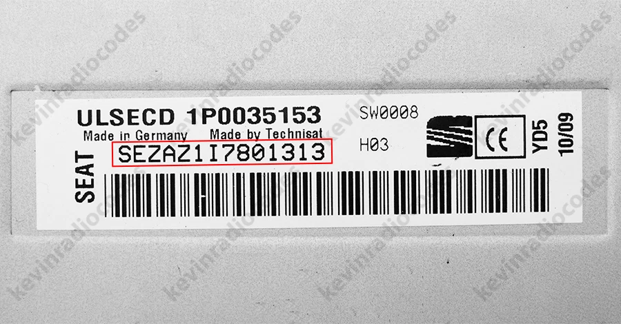 ✅SEAT RADIO CODICE PIN DI SBLOCCO ALHAMBRA ALTEA EXEO IBIZA LEON MII TOLEDO RNS✅ - Immagine 2 di 4