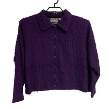 Silver Stream Women's Vintage Jacket Purple Button Up Size M