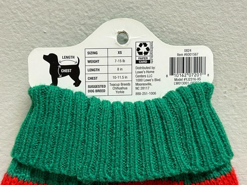 Holiday Living Red Dog Pet Sweater; Size XS - Picture 3 of 3