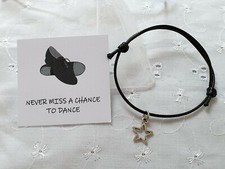 NEVER MISS A CHANCE TO DANCE BRACELET WITH CARD AND GIFT BAG TAP DANCE TEACHER 