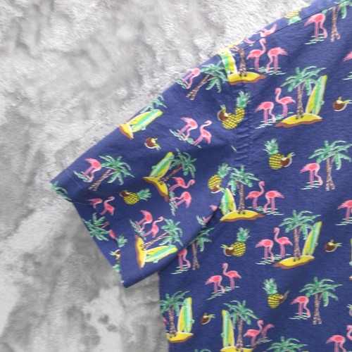Ralph Lauren Shirt Men's Large Blue Classic Fit Hawaiian Flamingos Tropical AOP - Picture 5 of 19