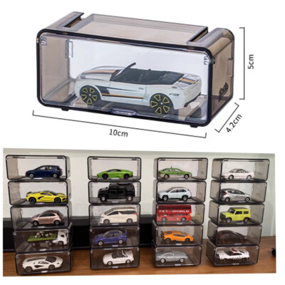#ad Storage Box For Toy Cars Hot Wheels 1 64 Display Case Stackable Stand Collection $12.99