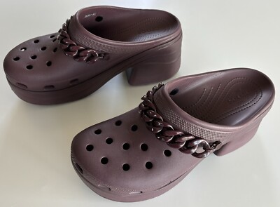 Crocs Siren Chain Clog Heels Mens 12 Dark Cherry Maroon NWT Chunky Platform WMNS) Crocs Siren Chain Clog  main image 2