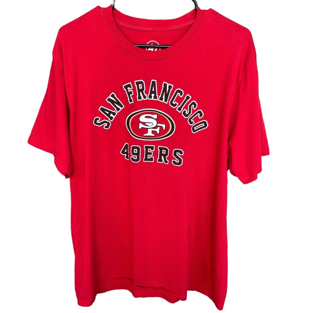 47 San Francisco 49ers Shirt Adult Extra Large XL Red NFL Football Short  Sleeve