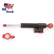 CNC Motorcycle Steering Damper Stabilizer For Honda Yamaha Suzuki Black&Red