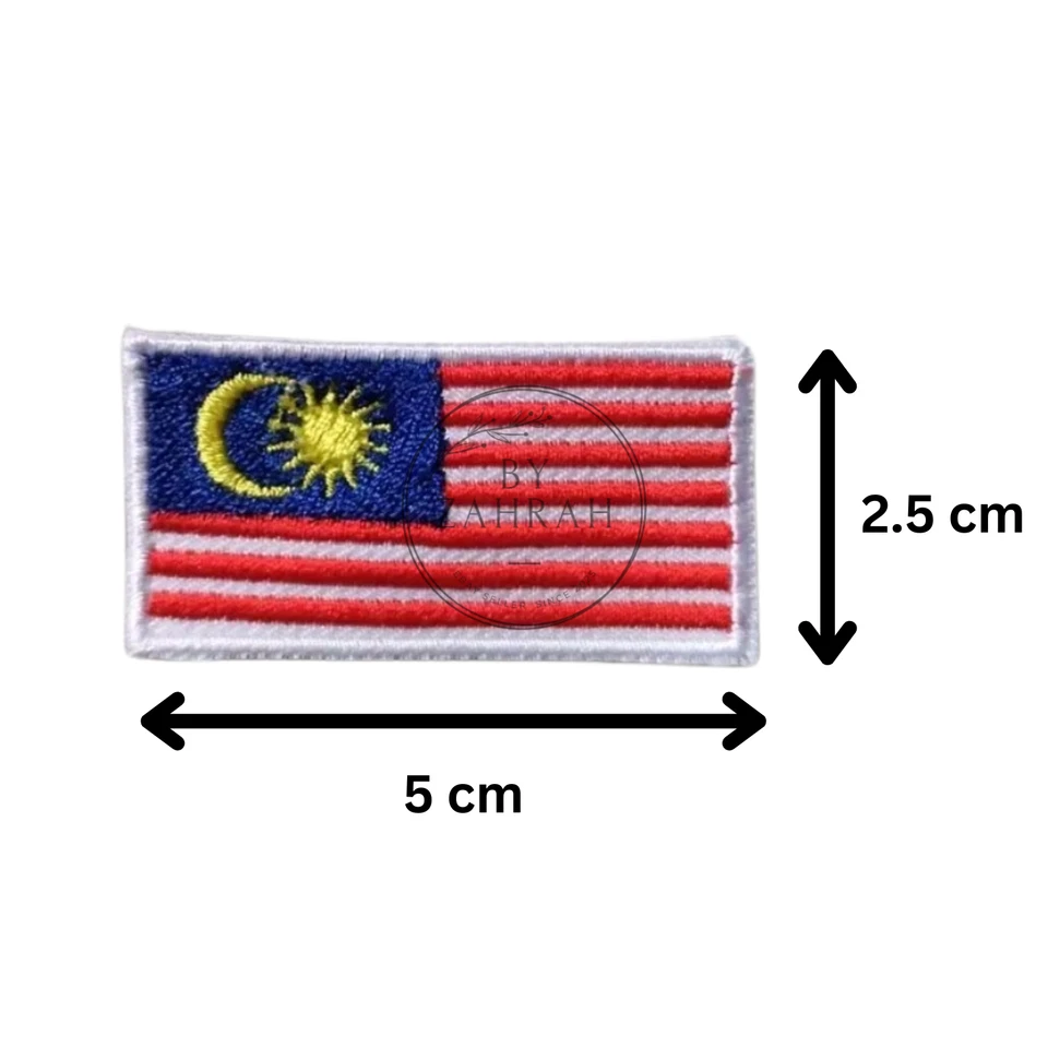 10PCS FLAG PATCH PATCHES MALAYSIA EMBROIDERED SMALL KPM STANDARD SIZE (5x2.5 CM) - Image 3 of 3