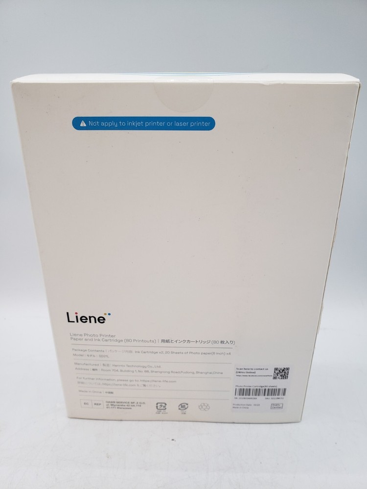 Liene Photo Printer Paper 80 Sheets with 2 Ink Cartridges