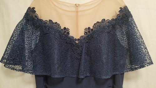 Mac Duggal 77665F Size 16W Blue Off Shoulder Evening Maxi Dress $398 - Picture 4 of 6