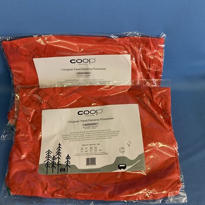 2 Pack: Coop Travel/ Camping Pillowcase (Bonfire Red )