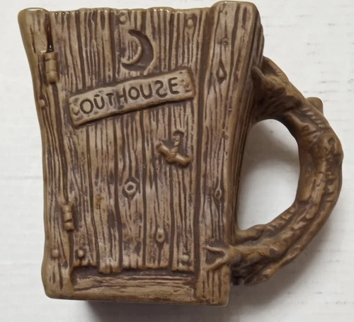 JIM RUMPH 1973 "OUTRAGEOUS OUTHOUSE TANKARD" Mug Grotesque Graffiti Art Pottery