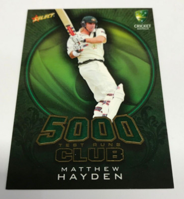 2009-10 Select Cricket Trading Cards 5000 TEST RUNS Card TR4 Matthew Hayden