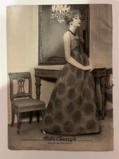Vtg 1960s AD, Hattie Carnegie Custom-Made Collection, Pinwheel Rose Silk, NYC