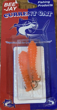 Bee’-Jay #BJF-BJCC-8 Current Cat Fishing BaitWorm Orange 1pk of 2pcs-NEW-SHIP24H