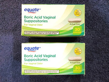  Lot of 2 New Boxes Equate Vaginal Suppositories for Vaginal Odor