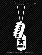 Military Veteran AV Dog Tags Vinyl Decal Combat Veteran Window Sticker 25 Colors