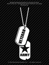 Military Veteran AV Dog Tags Vinyl Decal Combat Veteran Window Sticker 25 Colors