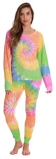 Just Love Women's Tie Dye Two Piece Thermal Pajama Sets
