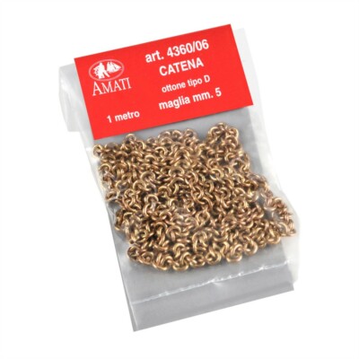 Chaîne En Laiton Amati 4360/05 - Modélisme Naval, Type C, 1 Mm X 1 Mètre, Pour Maquettes De Bateaux