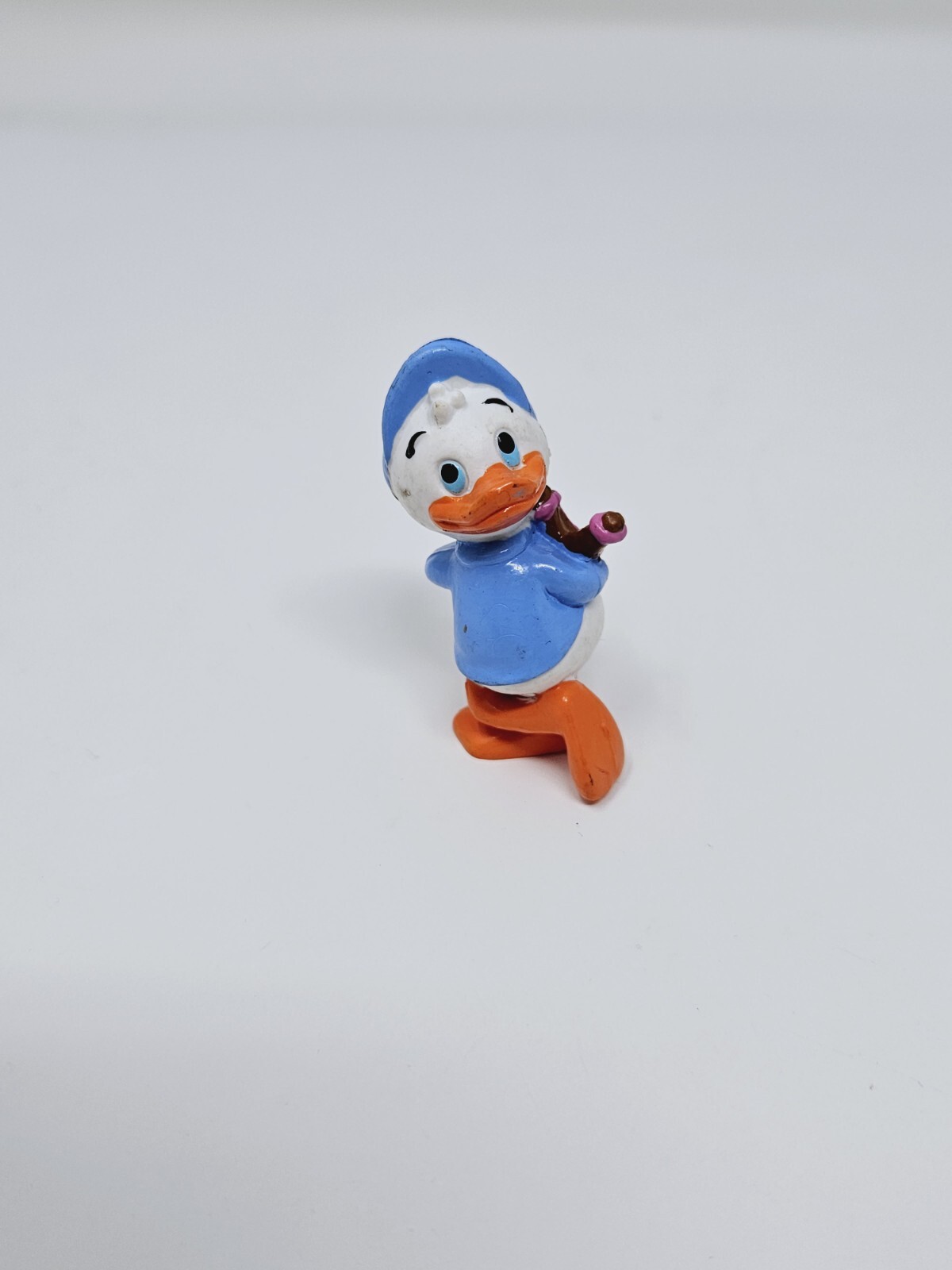 Vintage 1986 Disney Duck Tales Dewey PVC Figurine with Slingshot McDuck Donald Toy