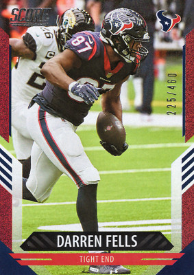2021 Panini Score Darren Fells #286 Houston Texans Red Dot Parallel 225/460 NFL