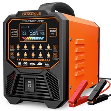 Car Battery Charger Heavy Duty,12V/24V Portable Smart Trickle Charger Battery...