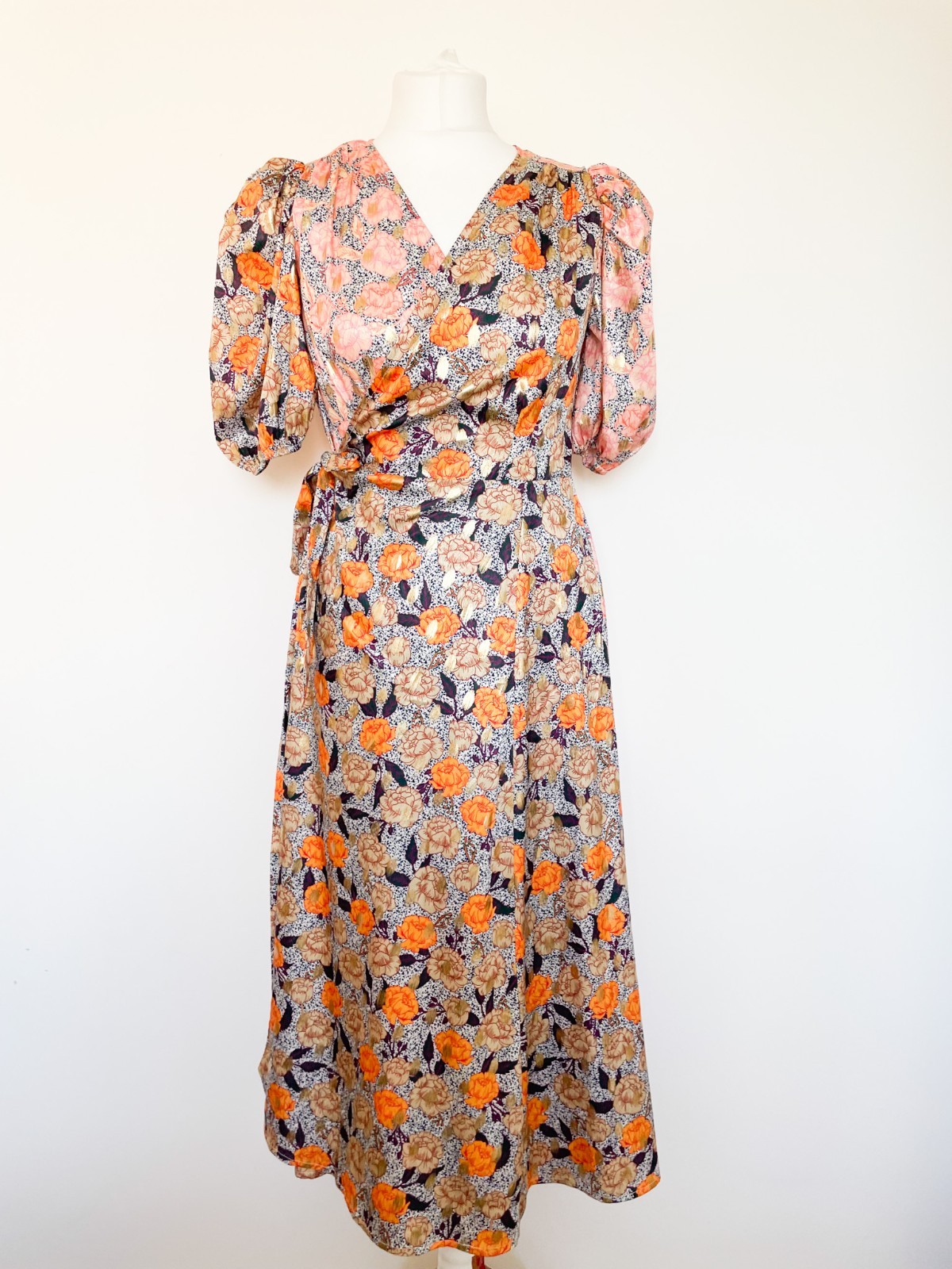 Never Fully Dressed Patchwork Floral Metallic Mid… - image 1