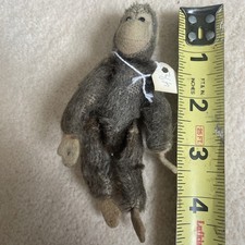 VTG Steiff Jocko Monkey 1949-1958 4.5" Mohair Jointed Figure No Tag Well Loved