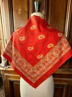 Vintage Provencal Cotton Made in France Faked Scarf 77cm x 79cm