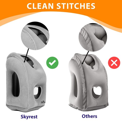 Inflatable Travel Pillow - Airplane Pillow for Neck Support on Long Flights, ... - Picture 3 of 6